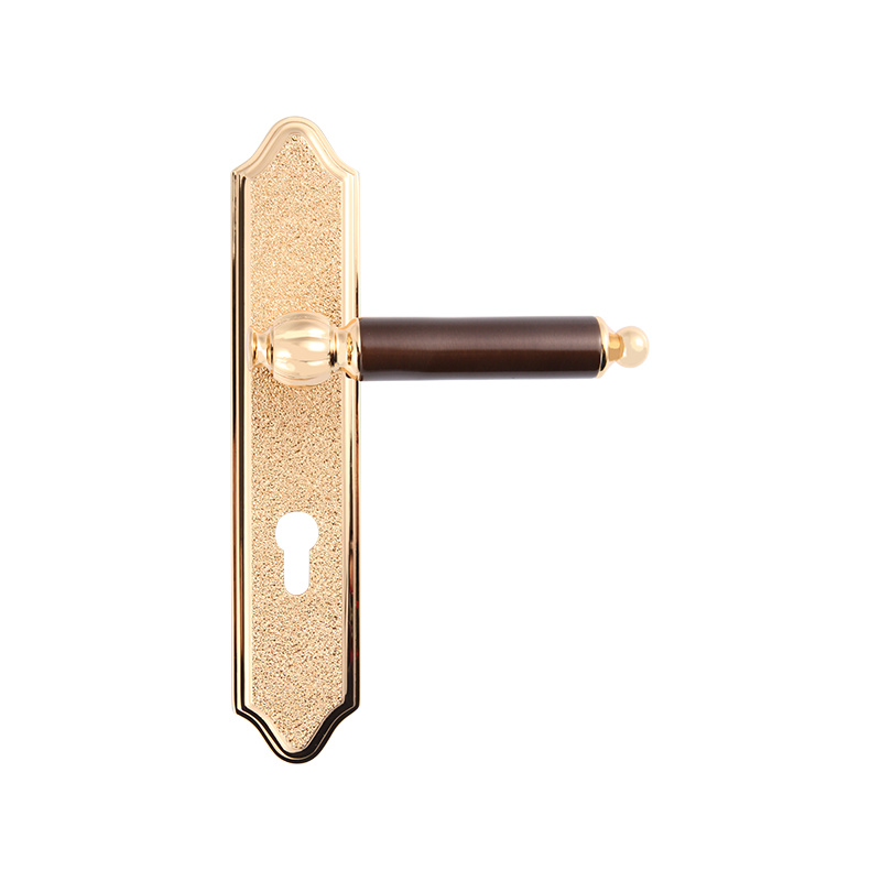 516-316 Pure Copper 24k Real Gold Light Luxury Door Lock Conneined Lock