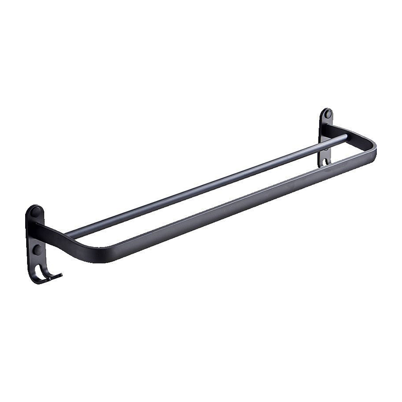 Modern Style Space Aluminium Double Rod Punch-fritt badrumshandduksställ